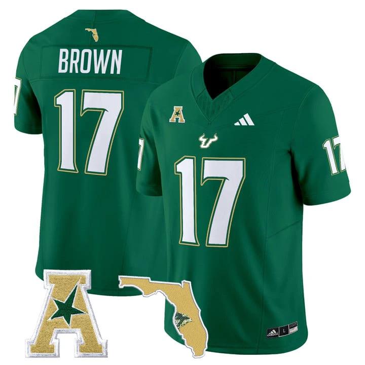 Byrum Brown Jersey #17 South Florida Bulls 2025 Vapor Limited Stitched by My Store NCAA Football Jerseys