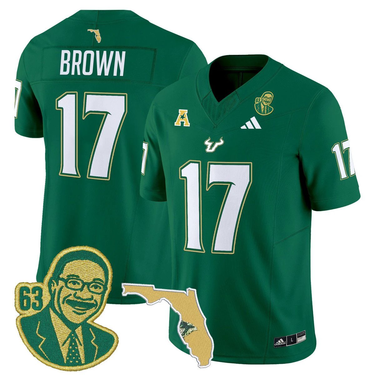 Byrum Brown Jersey #17 South Florida Bulls Lee Roy Selmon Legacy Stitched by My Store NCAA Football Jerseys