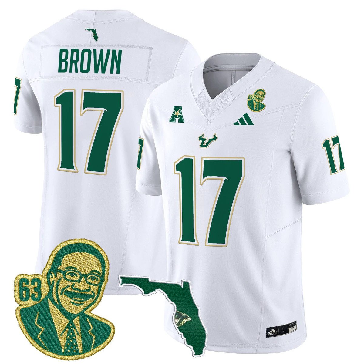 Byrum Brown Jersey #17 South Florida Bulls Lee Roy Selmon Legacy Stitched by My Store NCAA Football Jerseys