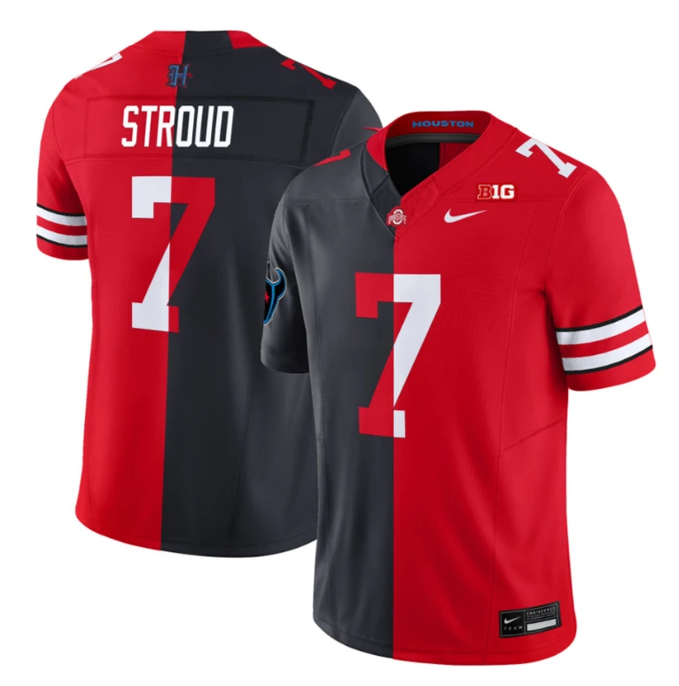 C.J. Stroud Jersey #7 Ohio State Buckeyes Split Vapor V2 Football Stitched by NCAA Football Jersey