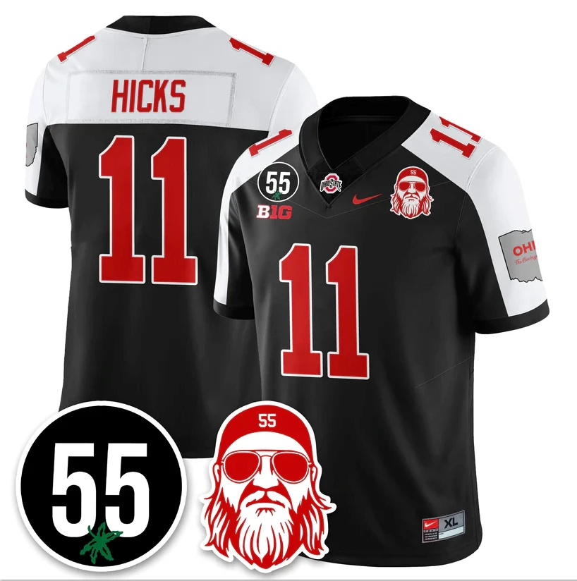 C.J. Hicks Jersey #11 Ohio State Buckeyes Nick Mangold Patch Stitched by My Store NCAA Football Jerseys