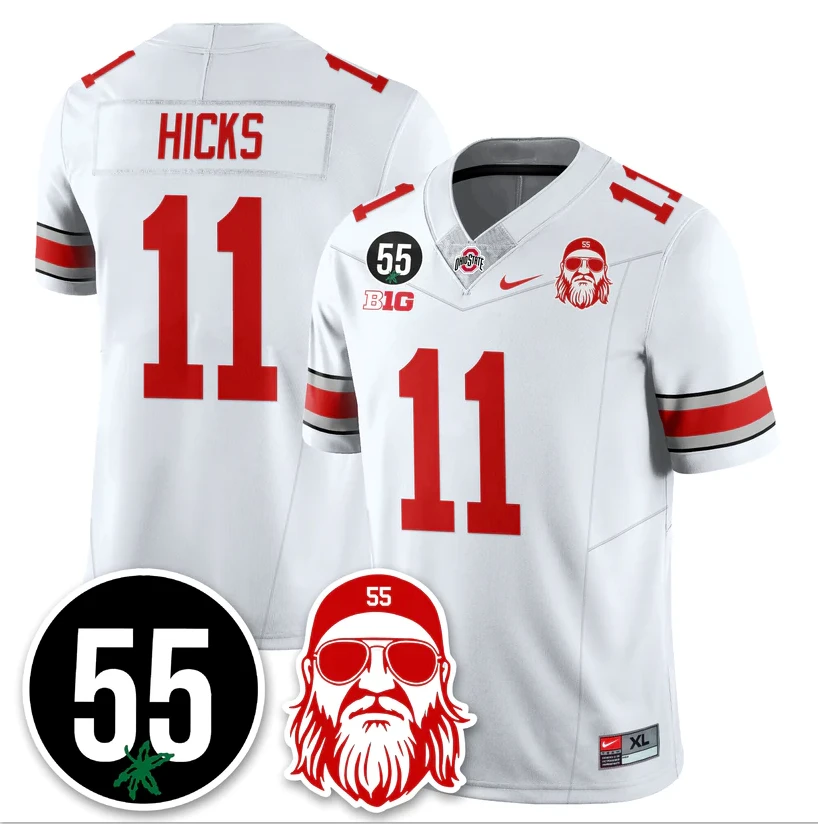 C.J. Hicks Jersey #11 Ohio State Buckeyes Nick Mangold Patch Stitched by My Store NCAA Football Jerseys