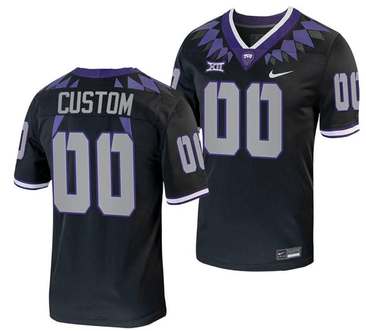 Custom TCU Horned Frogs Jersey Name and Number Alternate College Football Black Replica by My Store