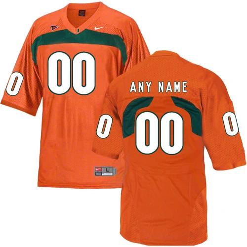Custom Miami Hurricanes Jersey Name and Number NCAA College Football Replica Orange by My Store