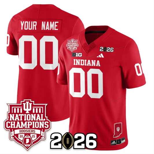 Custom Indiana Hoosiers Jersey 2025 National Champions Patch Stitched Red by My Store NCAA Football Jerseys