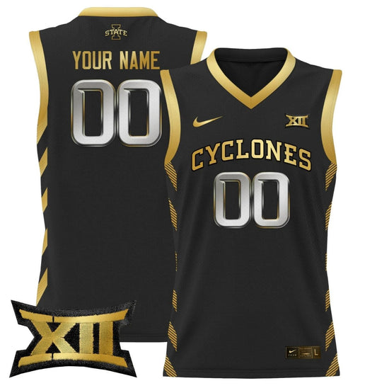 Custom Iowa State Cyclones Jersey 2024 Lightweight Basketball Stitched Black Gold by My store basketball