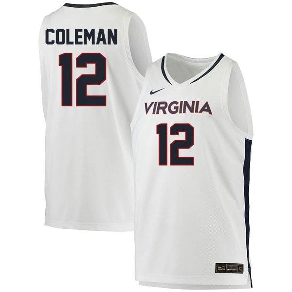 Chase Coleman Jersey #12 Virginia Cavaliers College Basketball Stitched White by My store basketball