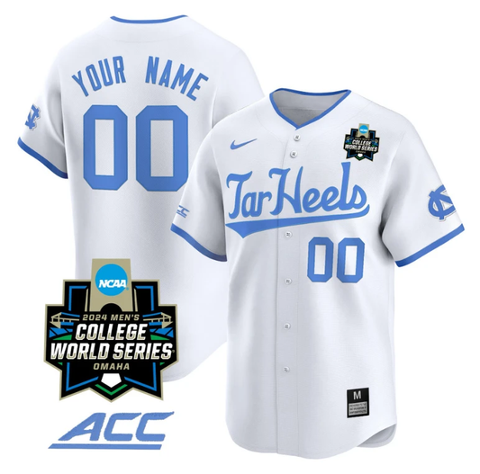 Custom North Carolina Tar Heels Jersey 2024 College World Series Vapor Premier Limited V2 NCAA Baseball Stitched White by My Store