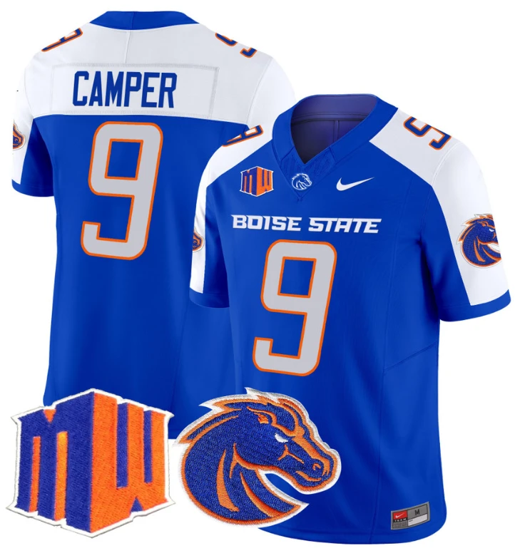 Cameron Camper Jersey #9 Boise State Broncos Vapor Limited College Football Stitched Royal Alternate by My Store