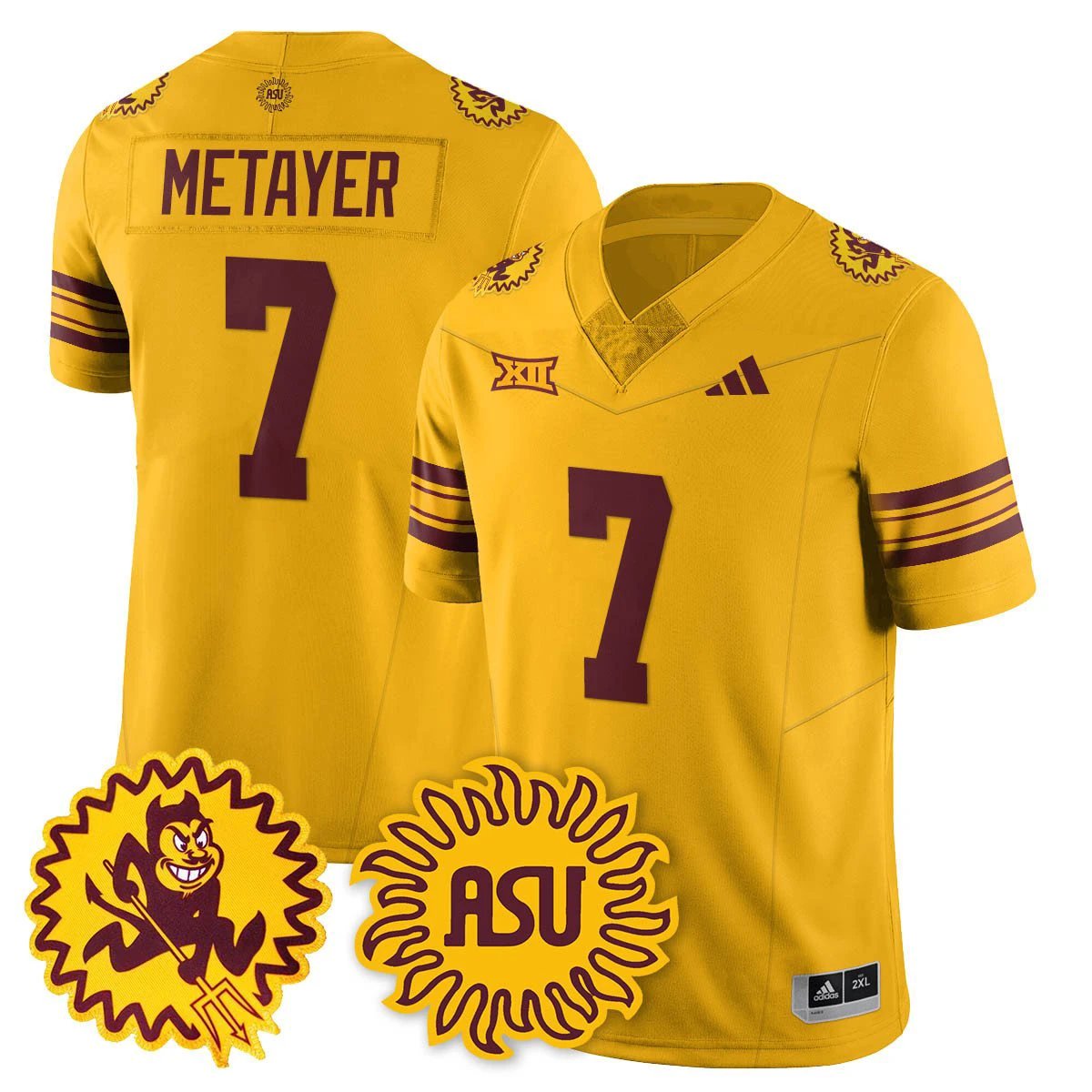 Chamon Metayer Jersey #7 Arizona State Sun Devils 1975 Throwback Stitched Gold by My Store NCAA Football Jerseys