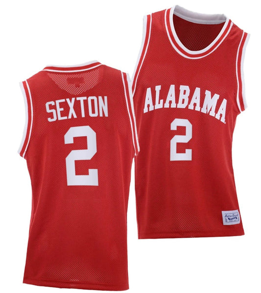 Collin Sexton Jersey Alabama Crimson Tide College Basketball Red Throwback #2 by My store basketball