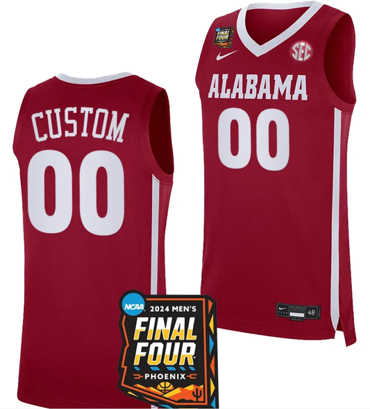 Custom Alabama Crimson Tide Jersey Name and Number 2024 NCAA March Madness Final Four Basketball Crimson by My store basketball