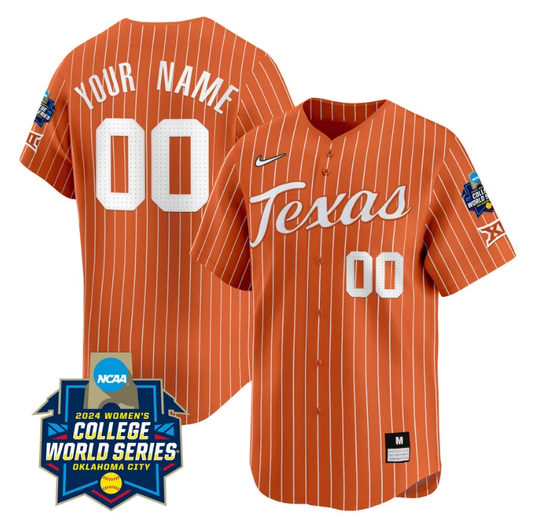 Custom Texas AM Aggies Jersey 2024 College World Series Champions Vapor Premier Limited NCAA Baseball Stitched Pinstripe Orange by My Store