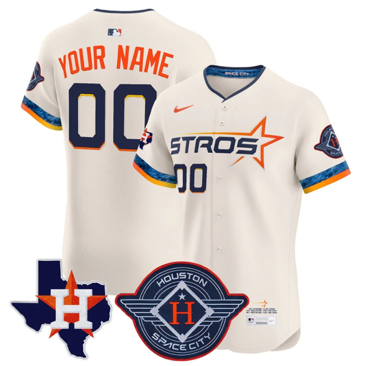 Custom Houston Astros Jersey 2025 City Connect Texas Patch Vapor Premier Elite Stitched Cream by My Store