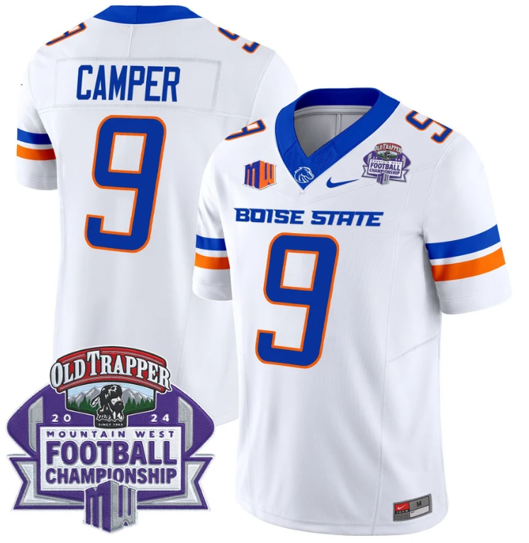 Cameron Camper Jersey #9 Boise State Broncos 2024 Championship Vapor White by My Store