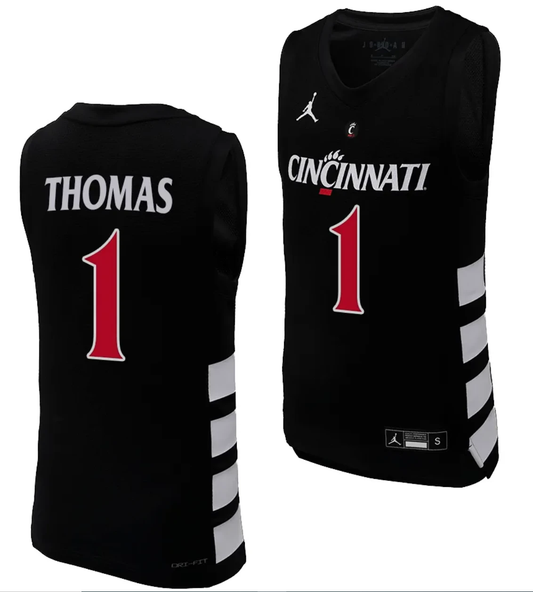 Cincinnati Bearcats Day Day Jersey #1 Black Basketball Unisex Replica by My store basketball