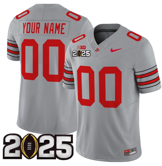 Custom Ohio State Buckeyes Jersey 'Heritage Stripe' 2025 CFP Final Gray by My Store