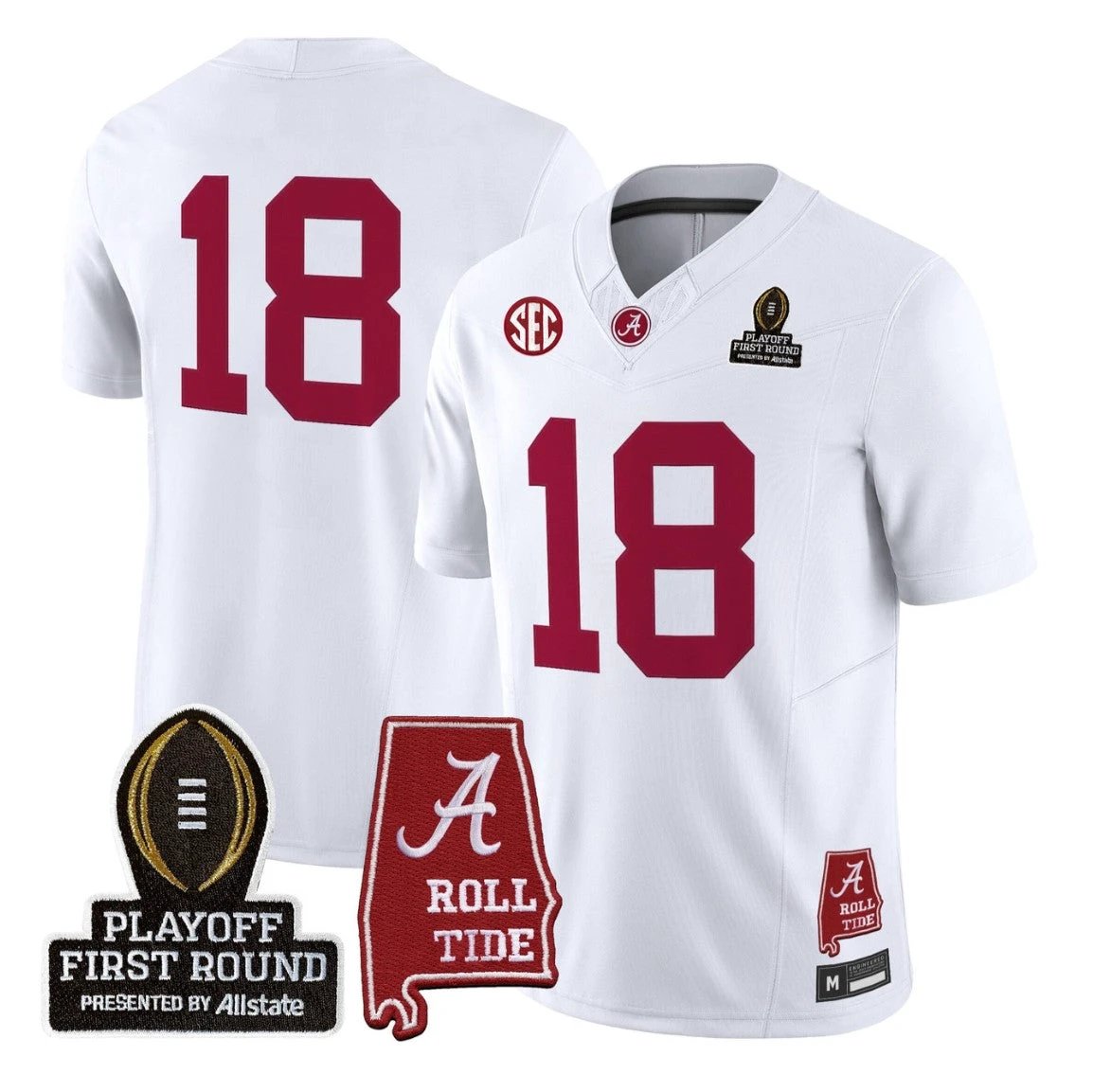 Crimson Jersey #18 Alabama Crimson 2025 Playoff First Round Stitched by My Store NCAA Football Jerseys