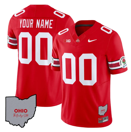 Custom Ohio State Buckeyes Jersey Rose Bowl Vapor Football Stitched V3 Red by My Store