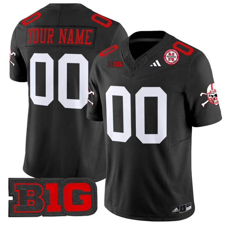 Custom Nebraska Cornhuskers Jersey Name and Number Vapor Limited Football Black by My Store