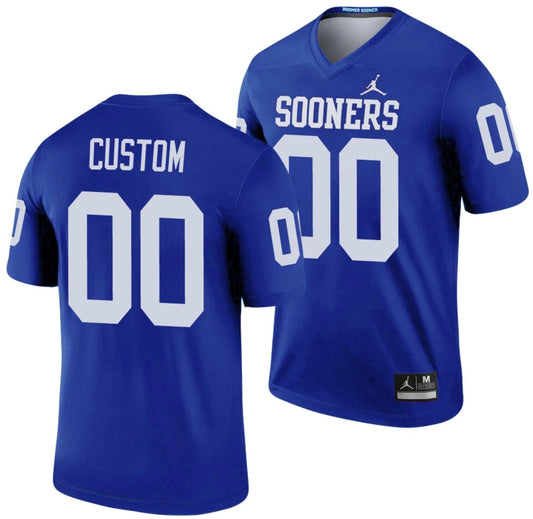 Custom Oklahoma Sooners Jersey Name and Number NCAA College Football Legend Blue by My Store