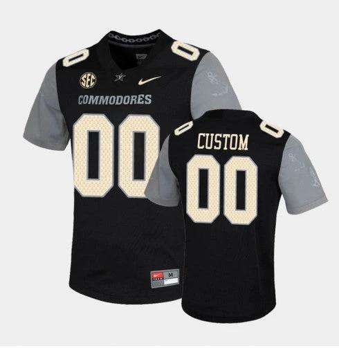 Custom Vanderbilt Commodores Jersey Name and Number NCAA College Football Untouchable Black by My Store
