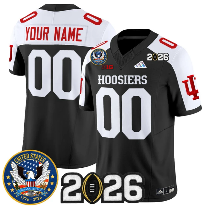 Custom Indiana Hoosiers Jersey United States 250th Patch 2026 Stitched by My Store NCAA Football Jerseys