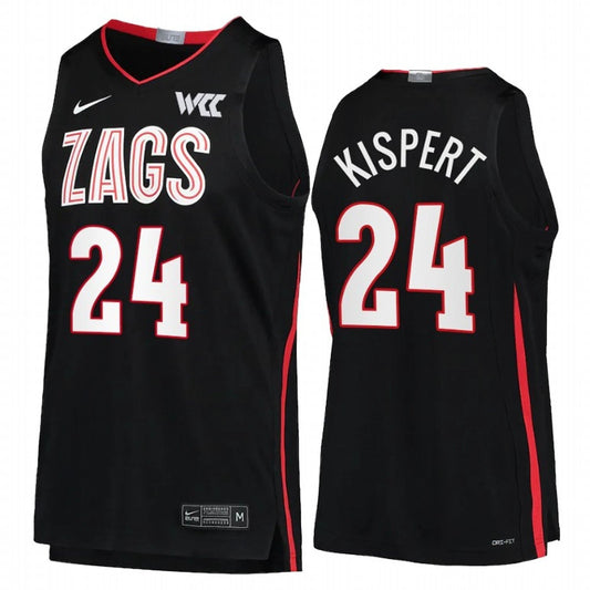 Corey Kispert Jersey Gonzaga Bulldogs College Basketball Black #241 by My store basketball