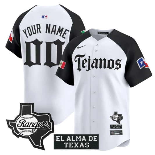 Custom Texas Rangers Jersey Mexico Tejano Barrio Style Vapor Limited Stitched Alternate by My Store