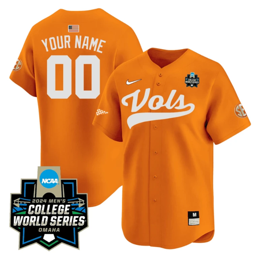 Custom Tennessee Volunteers Jersey 2024 College World Series Vapor Premier Limited NCAA Baseball Stitched Orange by My Store