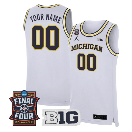 Custom Michigan Wolverines Jersey 2026 Final Four Patch Basketball Stitched White by My store basketball
