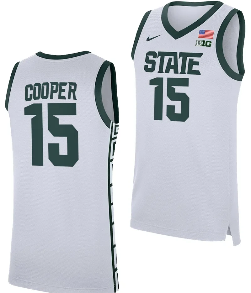 Carson Cooper Jersey #15 Michigan State Spartans Replica Basketball 2023-24 White by My store basketball