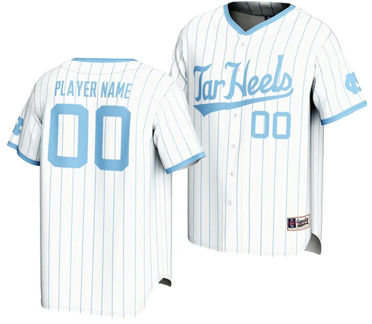 Custom North Carolina Tar Heels Jersey Name and Number Lightweight Baseball NIL Pick-A-Player White by My Store