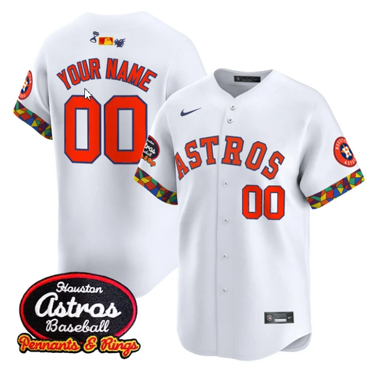 Custom Houston Astros Jersey El Tiempo Cantina Vapor Premier Limited Stitched White by My Store