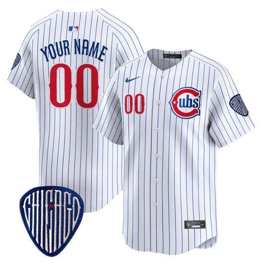 Custom Chicago Cubs Jersey Blue Alternate Vapor Premier Limited Stitched Pinstripe by My Store