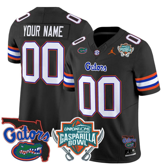 Custom Florida Gators Jersey 2025 Gasparilla Bowl Patch Football Black by My Store