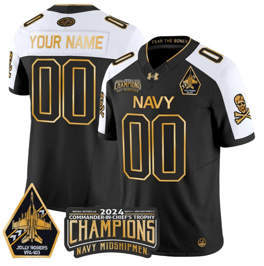 Custom Navy Midshipmen Jersey Commander-in-chief's Trophy Champions Alternate by NCAA Football Jersey