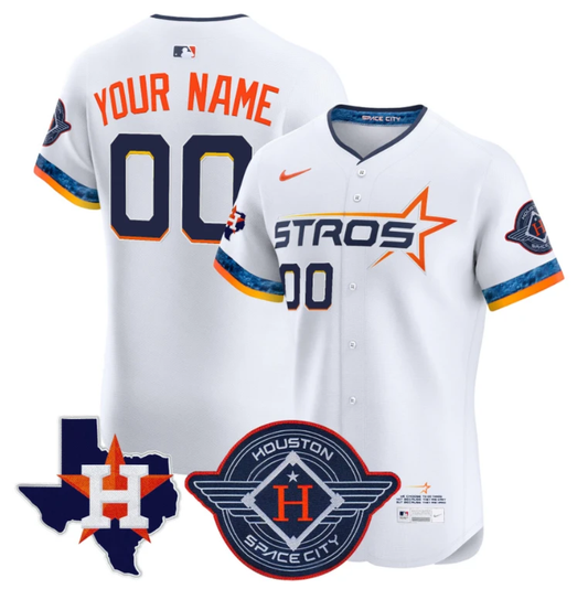 Custom Houston Astros Jersey 2025 City Connect Texas Patch Vapor Premier Elite Stitched White by My Store