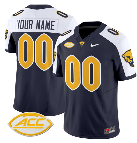 Custom Pittsburgh Panthers Jersey Name and Number Vapor Limited College Football Stitched Navy Alternate by My Store