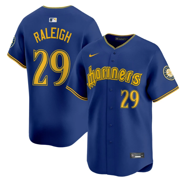 Cal Raleigh Jersey #29 Seattle Mariners 2025 Vapor Premier Limited Stitched Blue by My Store