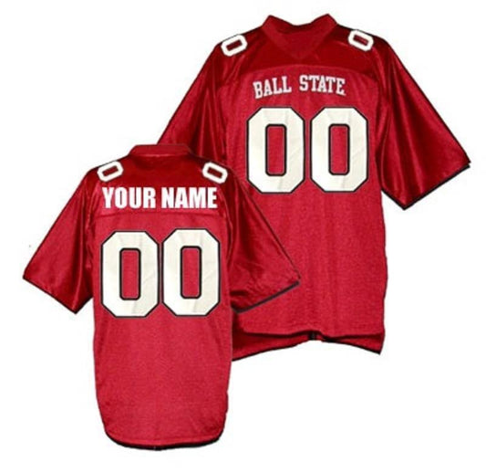 Custom Ball State Jersey Name and Number NCAA College Football Red by My Store