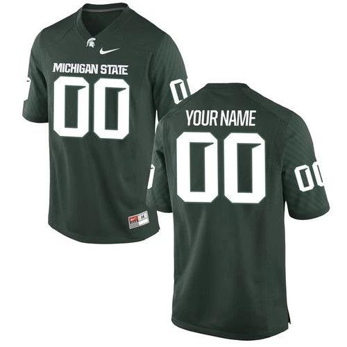 Custom Michigan State Spartans Jersey Name and Number College NCAA Football Replica Green by My Store