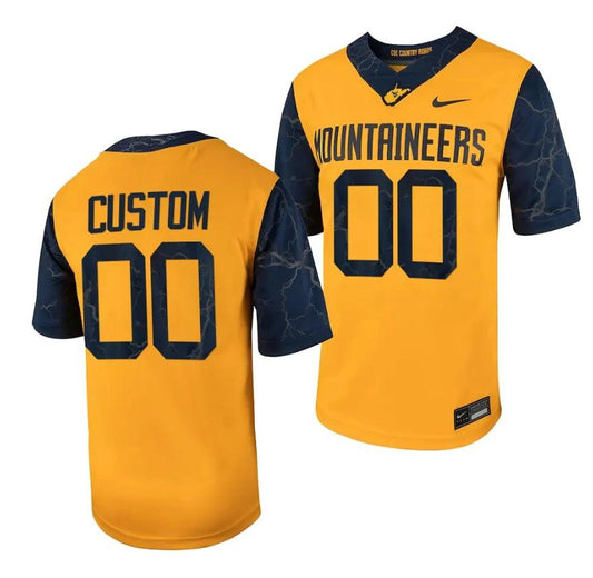Custom West Virginia Jersey Name and Number Football Game Country Roads Gold by My Store