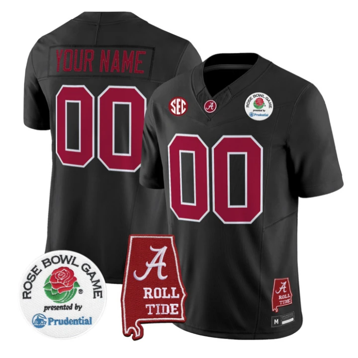 Custom Alabama Crimson Tide Jersey 2026 Rose Bowl Patch Stitched by My Store NCAA Football Jerseys