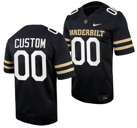 Custom Vanderbilt Commodores Jersey Name and Number Home College Football Black by My Store
