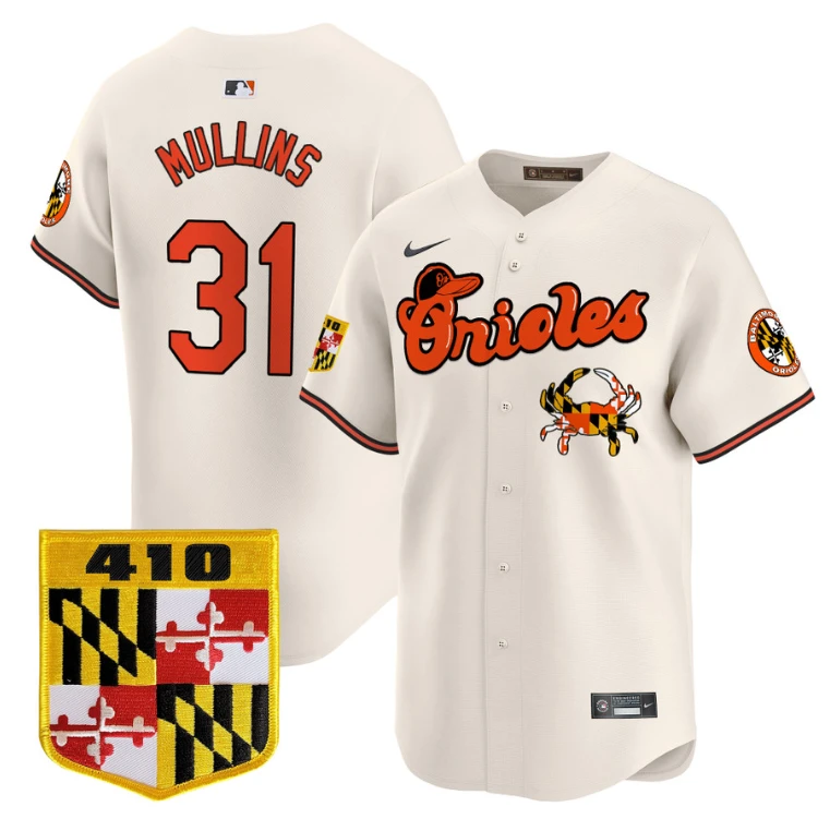 Cedric Mullins Jersey #31 Baltimore Orioles 410 & Chesapeake Crab Patch Limited Stitched Cream by My Store