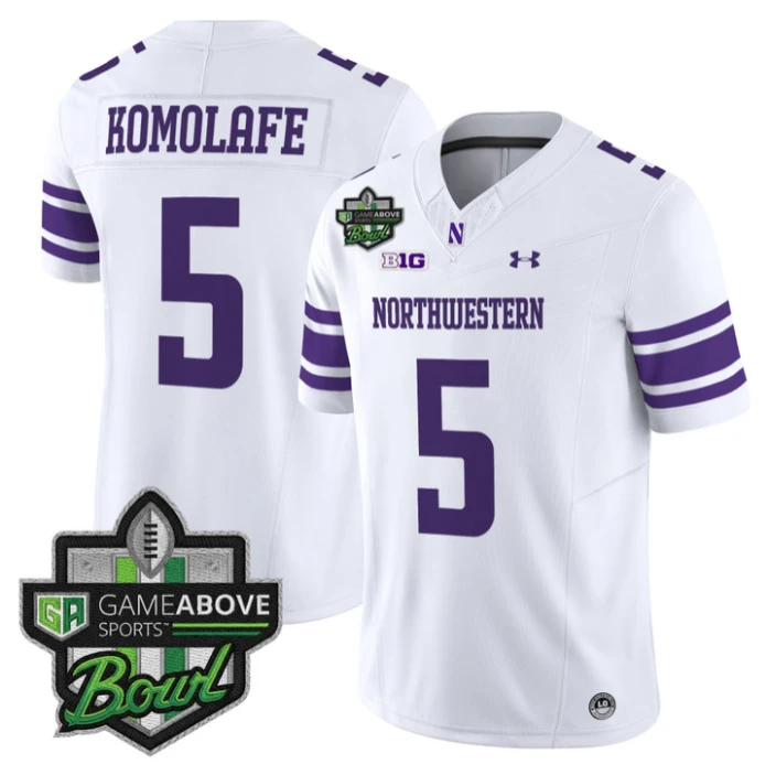 Caleb Komolafe Jersey #5 Northwestern Wildcats 2025 GameAbove Sports Bowl by My Store NCAA Football Jerseys