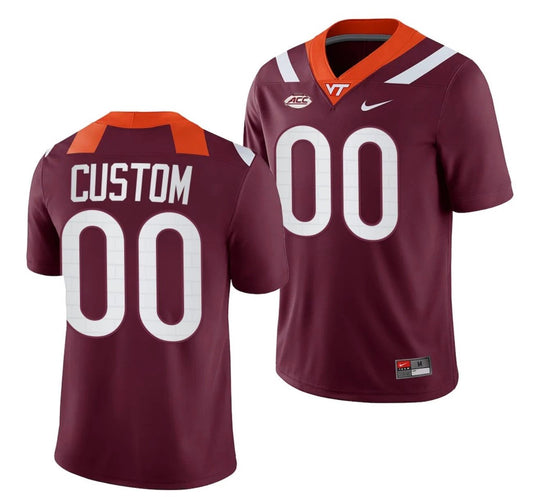 Custom Virginia Tech Hokies Jersey Name and Number NCAA College Football Replica Maroon by My Store