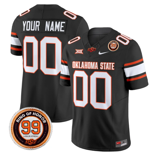 Custom Oklahoma State Cowboys Jersey Name and Number Leslie O'neal Patch Vapor Limited College Football Stitched Black by My Store