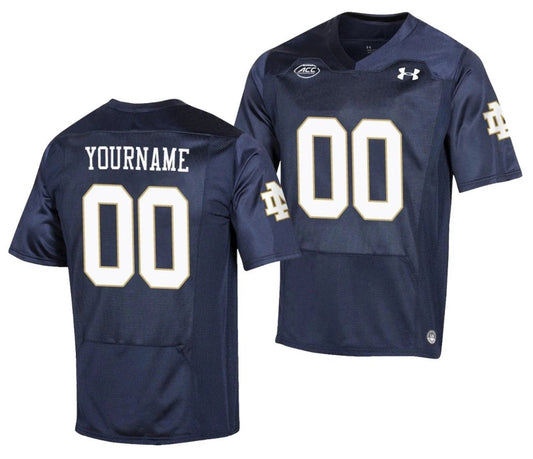Custom Notre Dame Fighting Irish Jersey Name and Number NCAA College Football ACC Patch Navy by My Store